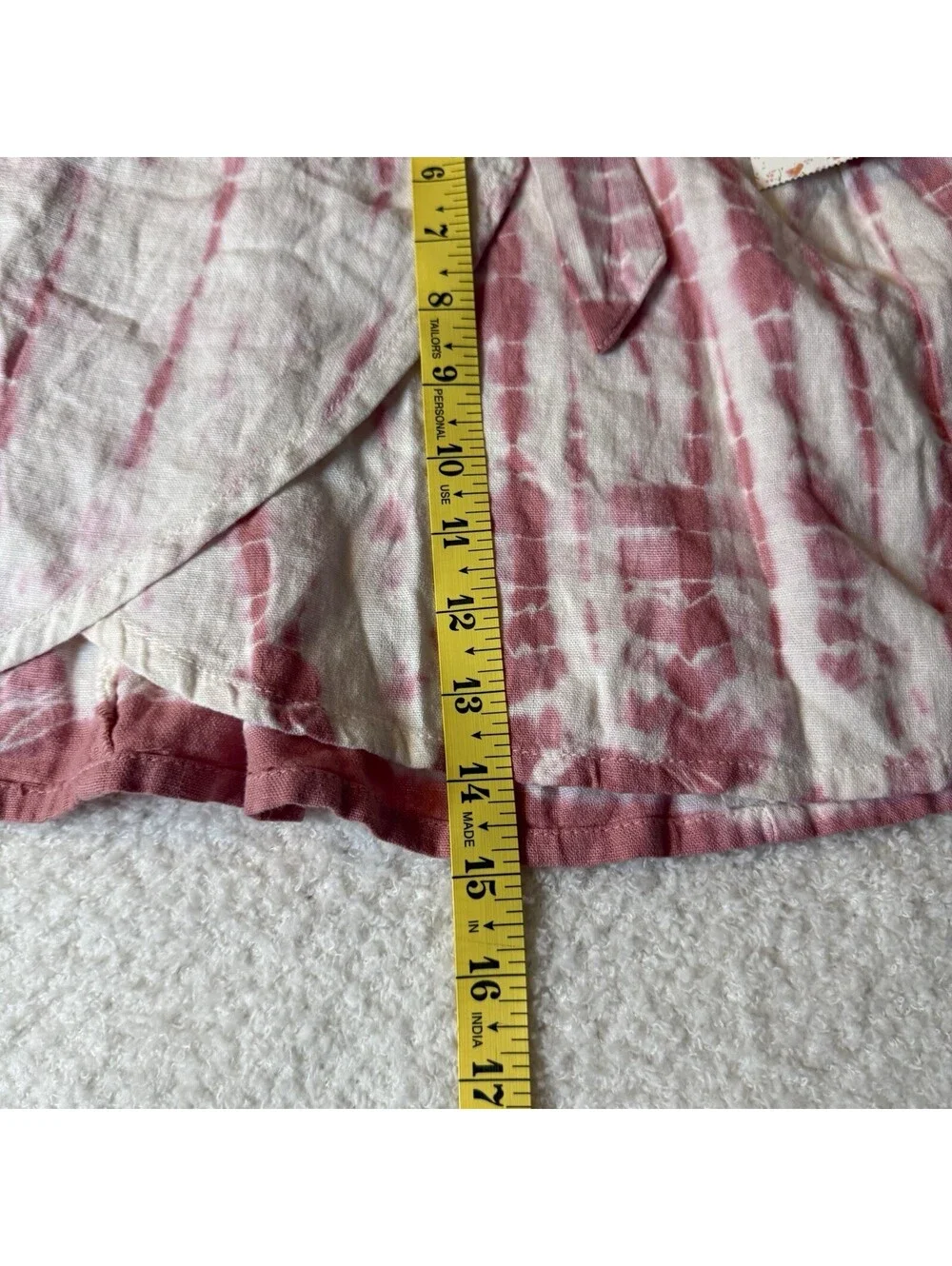 Free People Rosie Tie Dye Wrap Skirt Size 0 Pink Linen Rayon NWT